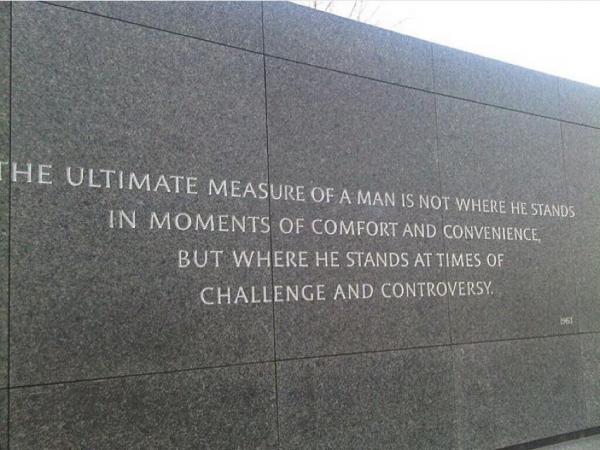 Photo with a Martin Luther King Jr quote